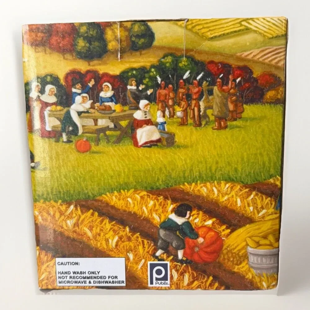 Publix‎ “The Pilgrim Pair” Porcelain Napkin Holder Thanksgiving Table Decor